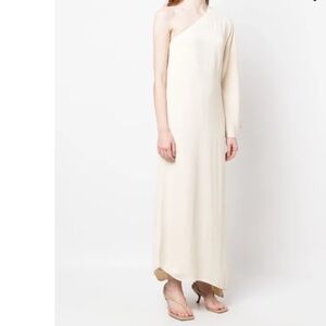 By Malene Birger Cream One-Shoulder Dress